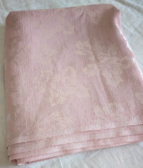 Solid Light Pink Floral Brocade Satin Fabric Textured 44″ Wide x 4 Yards