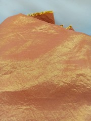 Sheer Crushed Gold Rust Polyester Sewing Fabric 15 Yards 56.5″ Wide