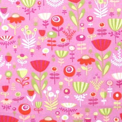 FREE SPIRIT “PARK SLOPE” POPPY DOT FLORAL Pink by the 1/2 yard