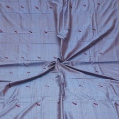 Vintage Blue Dual Tone 100% Silk Handwoven Sari Remnant 4YD Craft Fabric Scrap