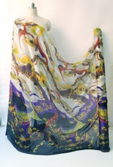 1 yard X 1.35 meter Positional Pattern Mulberry Chiffon Gauze Material For Dress