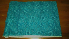 BTYD VTG KESSLER CONCORD BRIGHT TURQUOISE BLUE COTTON BANDANNA FABRIC 59″W QUILT