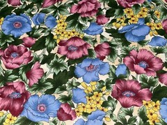 1/2 Yd “Les Jardin” Poppy Peony Pansy Flowers by Hoffman Quilt Fabric BTHY
