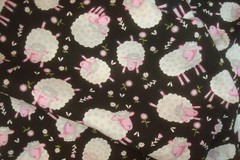One yd Richlin Cotton Fabric Sheep Flock Toss black Quilt Craft 44″ x 36″ BTY