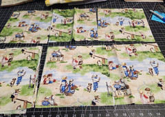 24 10×10 squares Vintage children playtime outside scene Faye Whittaker # 1470