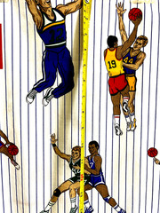 Basketball Print by Princess Fabric Inc White Multicolor 42″ x 53″ L