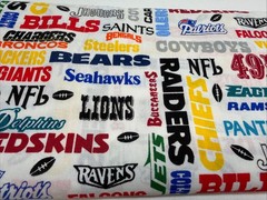 NFL FOOTBALL COTTON FABRIC NFL Sports Teams, Lates 90s Vintage 5’ X 6” 🔥