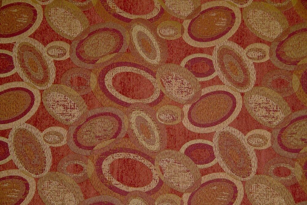 Discount Fabric JACQUARD Paprika Oval Upholstery & Drapery