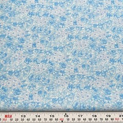 Vintage Blue Florals Unbranded Cotton Blend Fabric by the HALF YARD 18″ x 45″