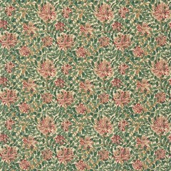 WILLIAM MORRIS CURTAIN FABRIC “Honeysuckle” 5.2 METRES CREAM/WINE 100% COTTON