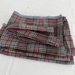 Vtg Pendleton Wool Deconstructed Skirt Remnants Tartan Plaid Gray Red Black