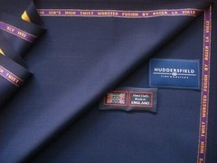 SUPER 120’s HIGH TWIST WOOL BLEND SUITING FABRIC Lt. Navy BY Roger La Viale=3.4m