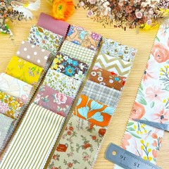 20 PCS Brown Floral Print Precut Jelly Roll Cotton Fabric Strips 2.5×20 Inch