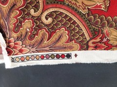 Raymond Waites Mill Creek “Ancient King” Fabric 6.5 Yards Red Jacobean