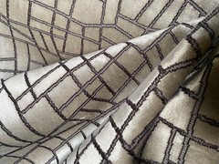 2YD ZINC TEXTILE Kiesler Jacquard Velvet Silver Grey Fabric Belgium $680 Retail