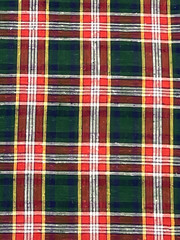 Tartan Cotton Fabric Plaid Red Navy-Blue White Green Gold 3.15 Yards x 44 Inches