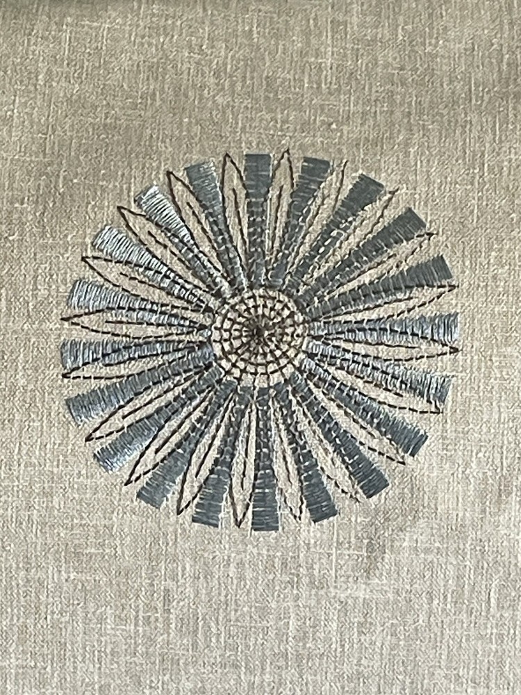Essante Kobe 5 Yards Embroidered Curtain, Home Decor Circles Pattern Fabric