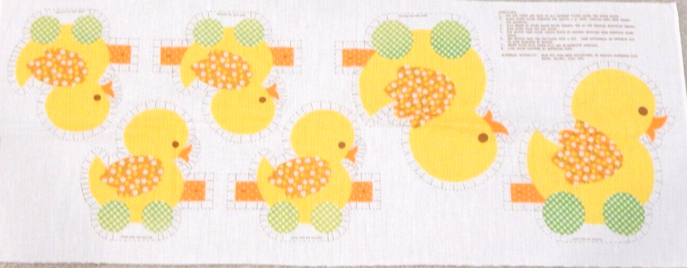 VTG Spring Mills Ducks Cut & Sew Panel Momma & Two Babies Adorable