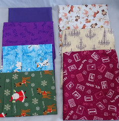 13+ YARD LOT of Quilting Quilters Cotton Fabric 7 Different Novelty Prints NOS