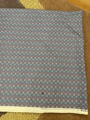12 yds x 55″ Lee Jofa Akwete Canvas Cotton Fabric Geometric Gray/ Blue Print