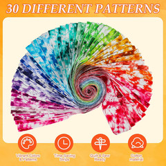 60 Pcs Jelly Tie Dye Fabric Roll 2.6 X 40″ Cotton Fabric Strips Bundles Precut P