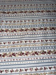 Stoff Fabrics Blue/white Floral Stripes – 100% COTTON ~ By The Yard