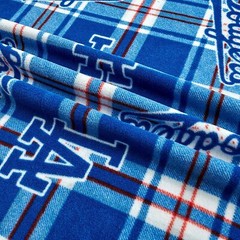 MLB Los Angeles Dodgers Plaid 6618-B Fleece Fabric by the Yard