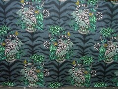Emma J Shipley Fabric Lemur Navy 100% Cotton Curtain Upholstery Cushion Fabric