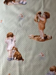 Precious Memories Kids Bessie Pease Cotton Fabric Quilting Treasures 1/2 Yard