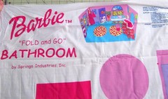 1 yd 100% Cotton Fabric BARBIE Fold n Go Bathroom Craft Panel by Spring Ind.