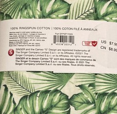 Singer 1yd Ringspun 100% Cotton 36”L x 44” W Quilting Sewing Crafts Precut New