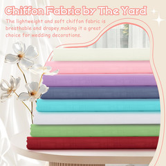 White Chiffon Fabric by the Yard, 60 Inch Wide Chiffon Sheer Fabric