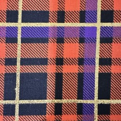 Autumn/Halloween Plaid Fabric: Purple Orange Black Gold HALF YARD or YARD