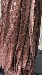 Stretch Sequin Fabric Brown 130 x 54 inches, 3.6 yards x 54 inches New Whole