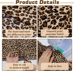 FINFERINSPIRE 2.1Yard Leopard Print Velboa Fabric 66.9Inch Wide Chocolate Polyes