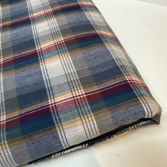 3.5 YARDS Vintage Lightweight FABRIC Plaid Blue 60” Wide – Large 128×60” Piece