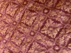 Burgundy Wine Red Gold Upholstery Fabric Brocade Geometric Classic 102″ x 56″