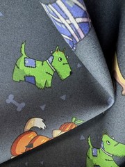 Fabric Dogs in Halloween Costume on Dark Grey – Cotton BTY