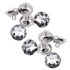 Diamante Silver Rhinestone Crystal Round Buttons Sewing Craft (20mm) CHU
