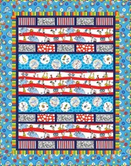 Cotton Fabric QUILT TOP KIT 67″X86″ Pattern + Fabrics Dr Seuss Let’s Party Quilt