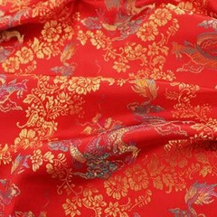 Kai RED Dragon Brocade Chinese Satin Fabric for Cheongsam/Qipao, Apparel, Costu