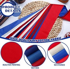 Hosuly 40 Pcs Patriotic Fabric Red White Blue Jelly Fabric for Quilting 4th o…