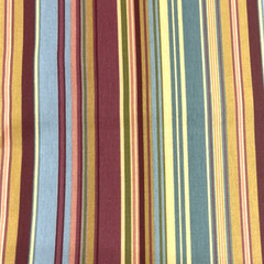 Muted Clay Rust Teal Blue Yellow Gold Striped Cotton Canvas Fabric BT Half Y #21