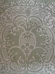 Quadrille Veneto Neutral Soft French Green Fabric 302200B-04 2 6/8 Yards