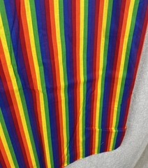 3.56 Yards Rainbow Stripe Fabric 42” Wide Multicolor Bright Striped Cotton
