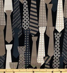 Michael Miller Fabric – Ties – CX6007-GRPH-D – Beige Charcoal White On Black 1 Y