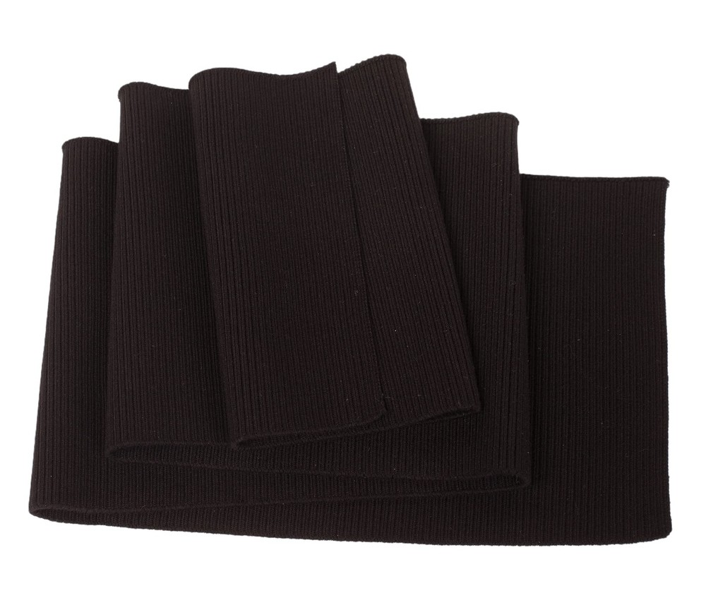 TinaKim Thick Ribbing for Cuffs and Waistband Knit Fabric, 36×6″, Black