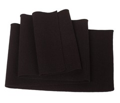 TinaKim Thick Ribbing for Cuffs and Waistband Knit Fabric, 36×6″, Black