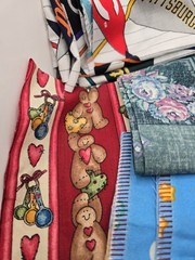 Small Lot Scrap Fabric Pieces Quilting Crafts Mixed Prints Novelty Remnants