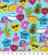 Robert Kaufman Party Balloons 100% Cotton Fabric on Blue BTY 36″ x 44″